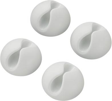 TRU COMPONENTS SWC-10WT/4P Supporto per cavi autoadesivo 542241 Intervallo Ø fascio 9 mm (max)   Bianco 4 pz.