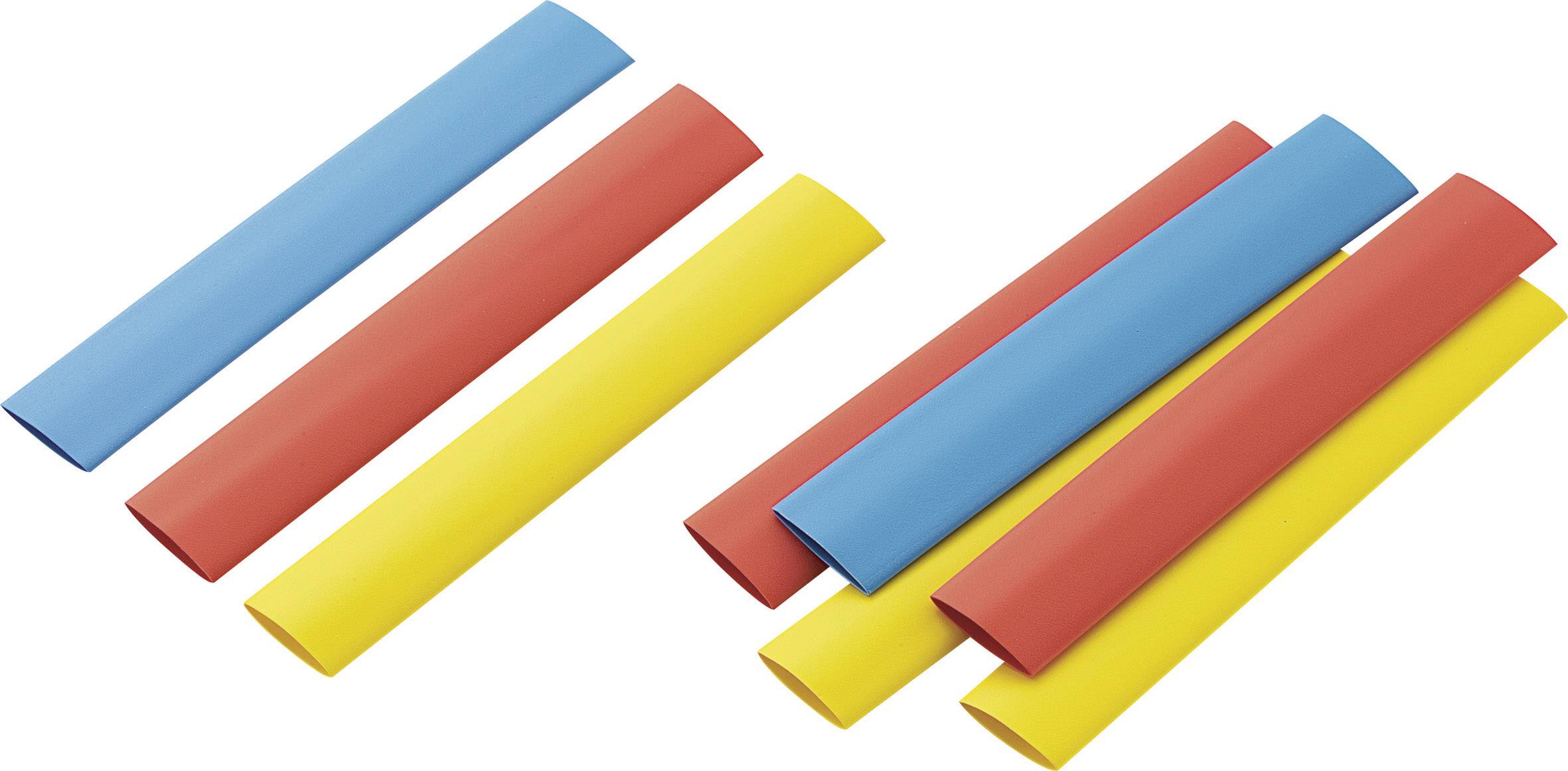 TRU COMPONENTS 1570888 Kit guaine termoretraibili Colorato 12.50 mm 6.30 mm Restringimento:2:1 9 pz.
