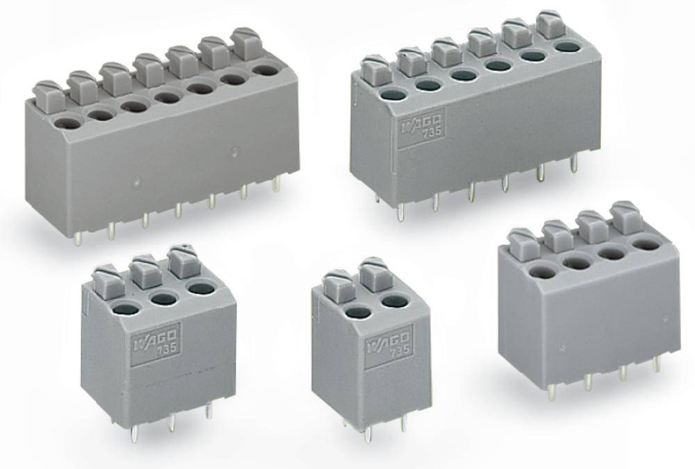 WAGO 735-302 Morsetto a molla Numero Poli (num) 2 Grigio 500 pz.