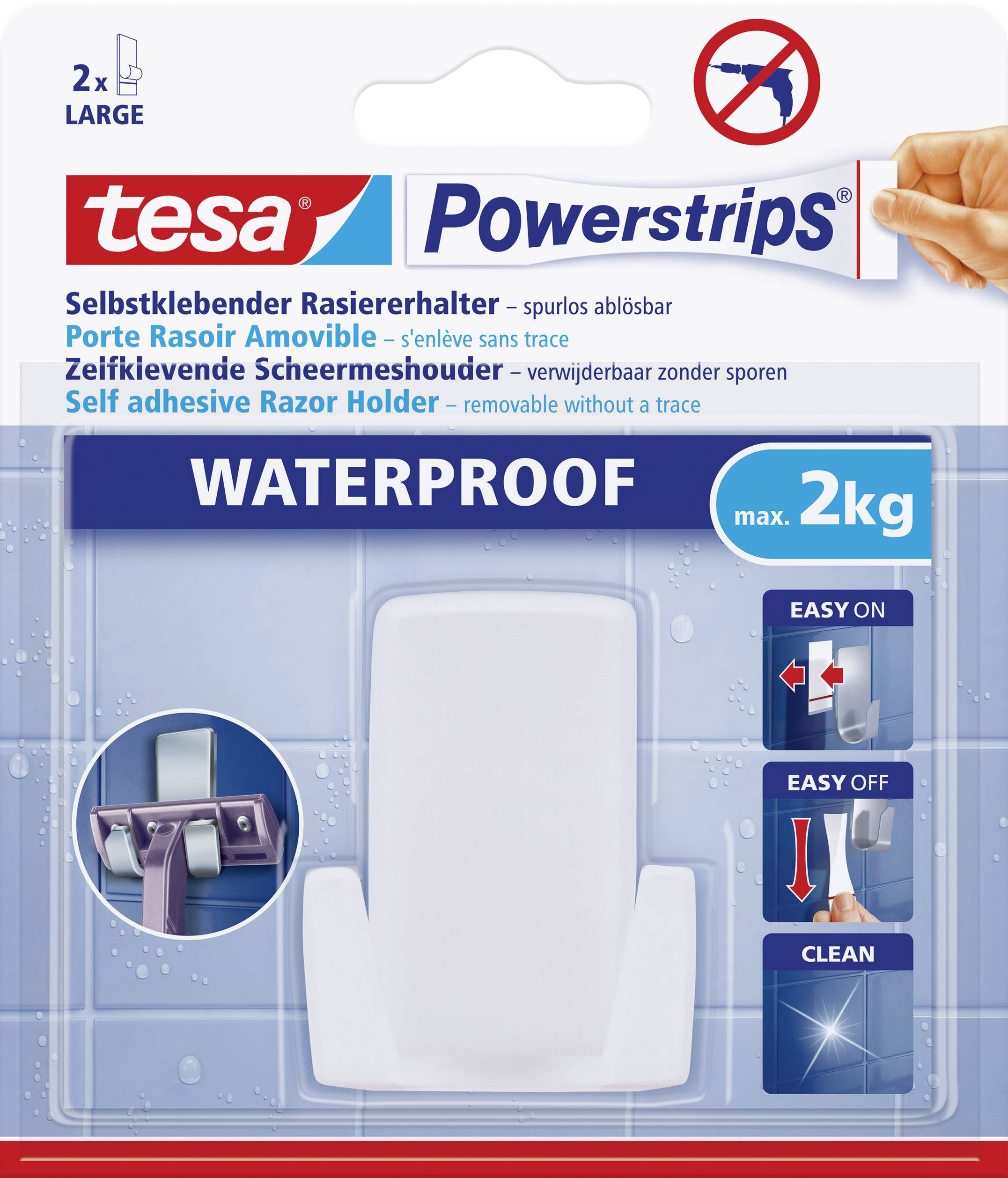 Acquista tesa Powerstrips® Waterproof - gancio porta rasoio in plastica  bianco 59703 da Conrad