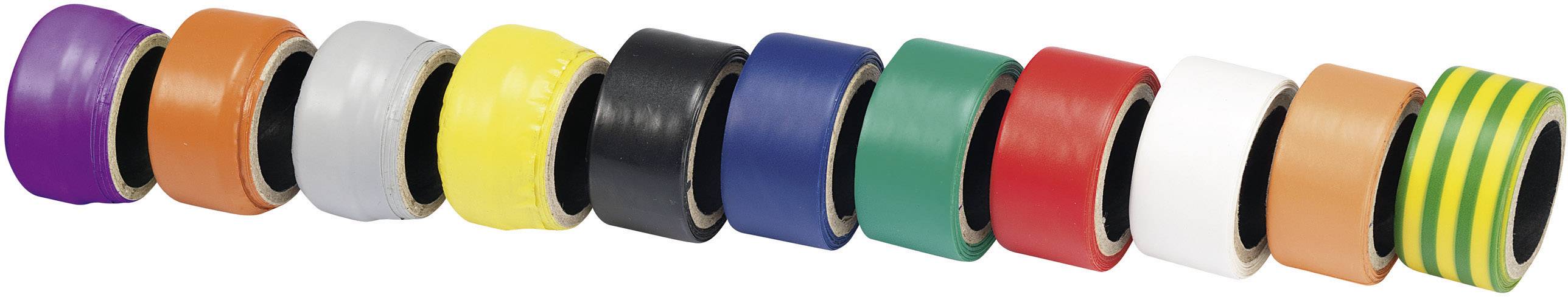 TRU COMPONENTS 541611-11S 1564125 Kit nastri isolanti Viola, Arancione, Grigio, Giallo, Nero, Blu, Verde, Rosso, Bianco, Arancione, Giallo (L x L) 2.7 m x 19 mm 11 pz.