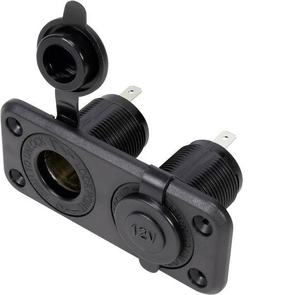 Accessori per presa accendisigari - TRU COMPONENTS Presa doppia da auto da incasso con cappuccio di protezione Portata massima corrente=20 A - Accessori per presa accendisigari - TRU COMPONENTS Presa doppia da auto da incasso con cappuccio di protezione Portata massima corrente=20 A -