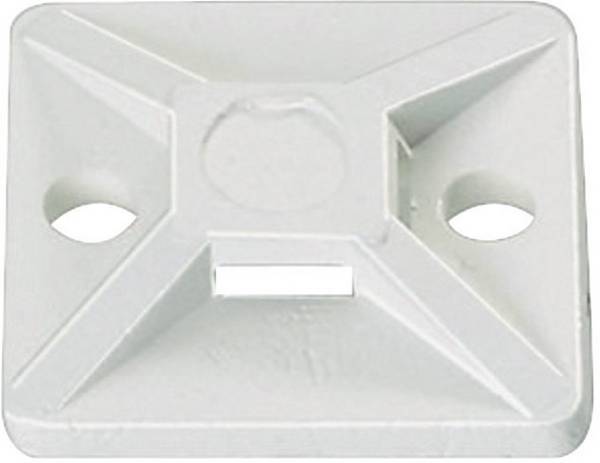 HellermannTyton MB3-N66-NA-C1 Basetta di fissaggio avvitabile 151-28359 aperture su 4 lati, senza alogeni, stabilizzata UV, resistente agli agenti atmosferici Trasparente 1 pz.