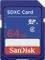 Scheda di memoria SDXC SanDisk da 64 GB, classe 4. Ideale per l'archiviazione di foto e video in alta qualità.