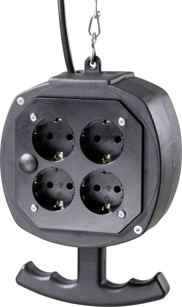 AS Schwabe 60971 8 scomparti Multipresa Nero
