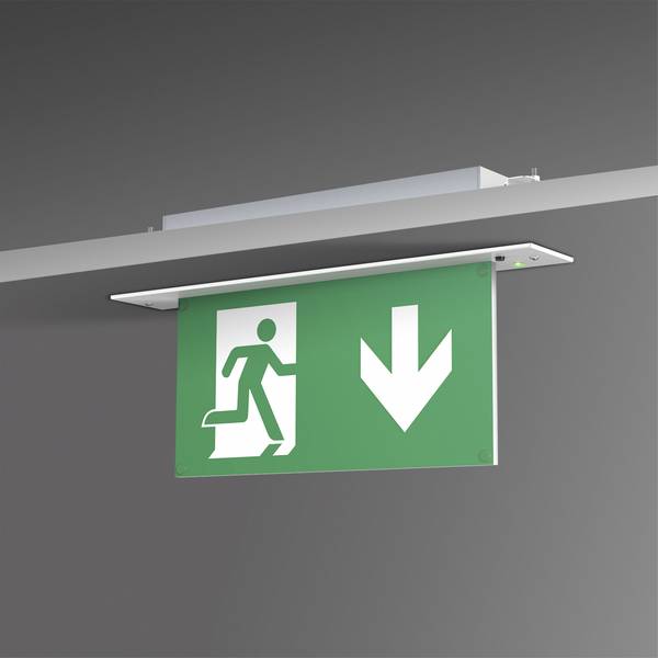 Segnaletica per uscite d`emergenza - B-SAFETY BR 554 030 Indicazione via di fuga illuminata Montaggio da incasso a soffitto - Segnaletica per uscite d`emergenza - B-SAFETY BR 554 030 Indicazione via di fuga illuminata Montaggio da incasso a soffitto -