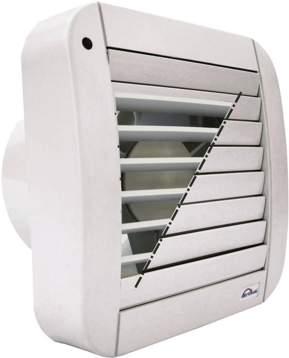 Un ventilatore di ventilazione bianco con lamelle orizzontali per la circolazione dell'aria in ambienti interni.