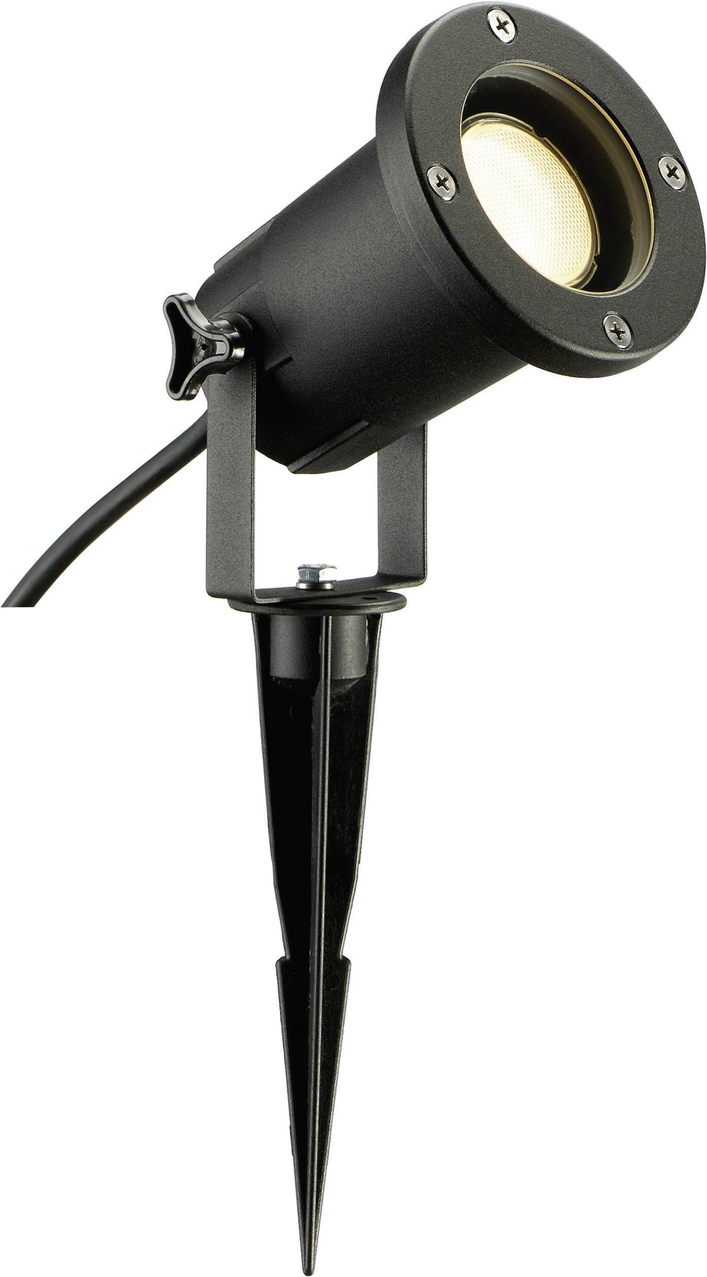 SLV 227410 Nautilus Spike Faretto LED da giardino LED (monocolore), Lampada a risparmio energetico, Lampadina Alogena GU10 11 W Nero