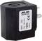 Bobina elettrica nera con stampa: '24V DC, 14W, ED=100%, 7250, Made in Italy, M&M'. Due contatti metallici visibili sul lato.