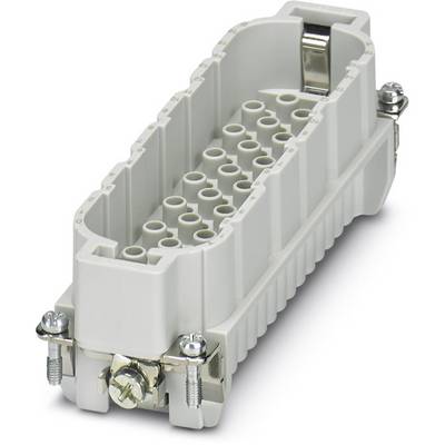 Connettore elettrico grigio con multipli slot e attacchi a vite, idoneo per applicazioni industriali.
