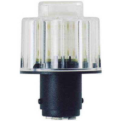 Lampada cilindrica trasparente con base nera, comunemente utilizzata in applicazioni tecniche o industriali.