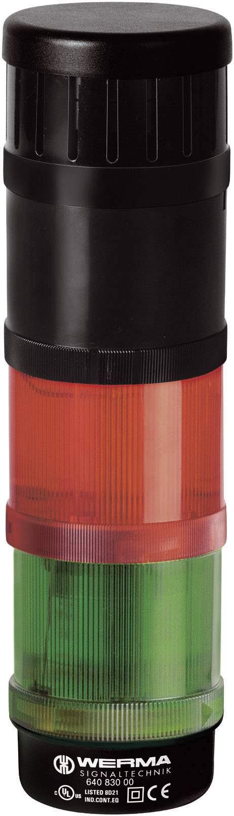 Colonna semaforica con elementi luminosi rossi e verdi; indica gli stati operativi.