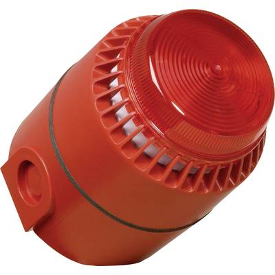 Dispositivo di segnalazione di allarme rosso, cilindrico, con coperchio scanalato. Utilizzato in situazioni di emergenza per l'indicazione visiva dell'allarme.
