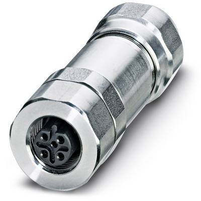 Connettore metallico con attacco circolare e più punti di contatto simmetricamente disposti.