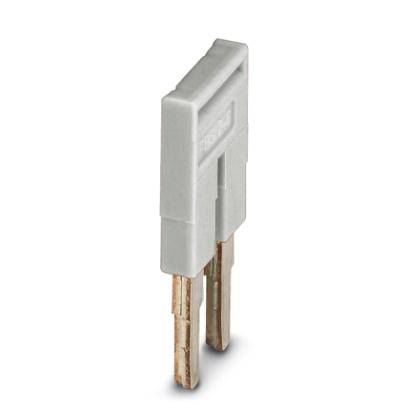 Un connettore grigio con due contatti metallici. Adatto all'interruzione di circuiti elettrici in sistemi elettrici.