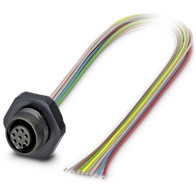 Connettore per cavi con più fili colorati, adatto per connessioni elettroniche. Componente essenziale dei sistemi elettrici.