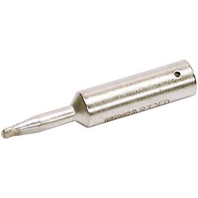 Punta del saldatore in colore metallico, forma cilindrica con punta conica. Utilizzata per saldature precise in lavori elettronici.