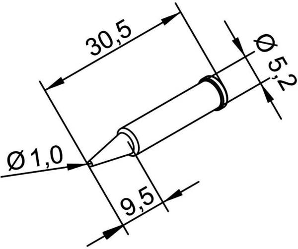 Ersa 102 PD LF 10 Punta di saldatura Forma matita, ERSADUR Dimensione punta 1 mm Lunghezza punte 30.5 mm Contenuto 1 pz.