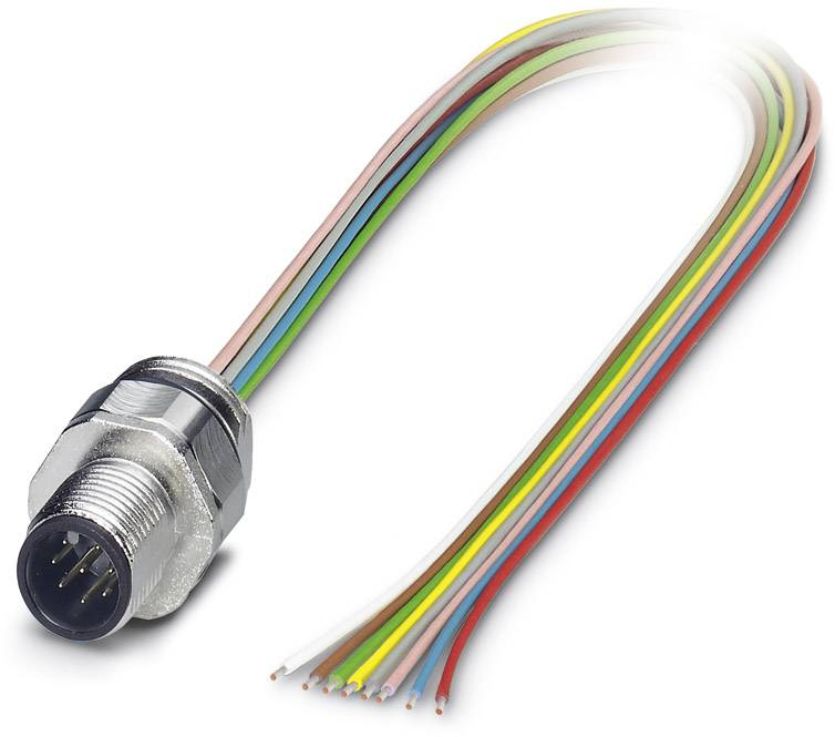 Cavo colorato con un connettore all'estremità, idoneo per connessioni elettriche in applicazioni tecniche.