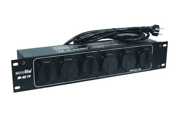 Eurolite SB-42/19 Distributore di corrente da 19" 6 scomparti 2 U