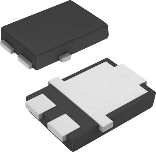 Due componenti elettroniche nere di forma rettangolare con connettori metallici, probabilmente componenti di un microchip.