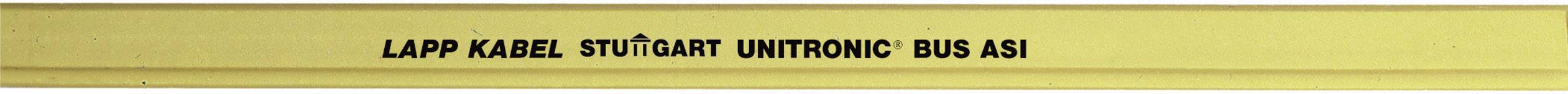 Cavo giallo con la scritta 'LAPP KABEL STUTTGART UNITRONIC BUS ASI'.