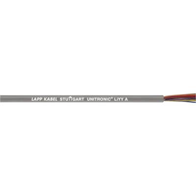 Cavo grigio con la scritta 'LAPP KABEL STUTTGART UNITRONIC® LIYY 1 A', con conduttori interni colorati visibili a un'estremità.