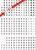 Diverse file di lettere e numeri disposte come codici o un enigma, con una penna rossa che indica il codice '123A'.
