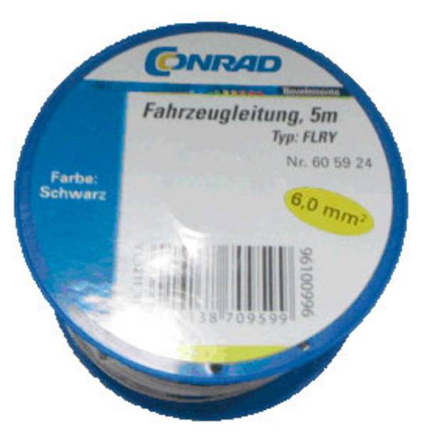 Conrad Components 605924 Cavo per veicoli FLRY-B 1 x 6 mm² Nero 5 m