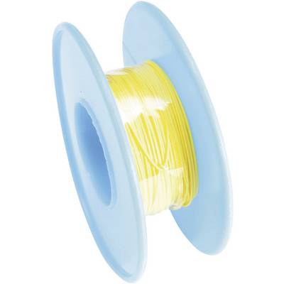 Un rocchetto blu con filo giallo.
