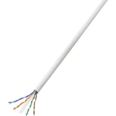 Un cavo tagliato con quattro coppie di conduttori intrecciati in colori diversi: blu, arancione, verde, marrone.