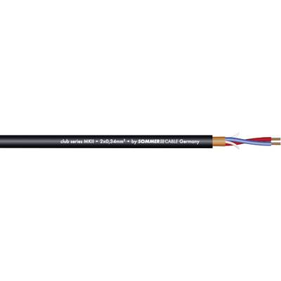 Iscrizione sul cavo indica: 'duo-tronic MM² * 2x0,5mm² * by SOMMER CABLE Germany'. Cavo con due fili blu e due fili marroni.