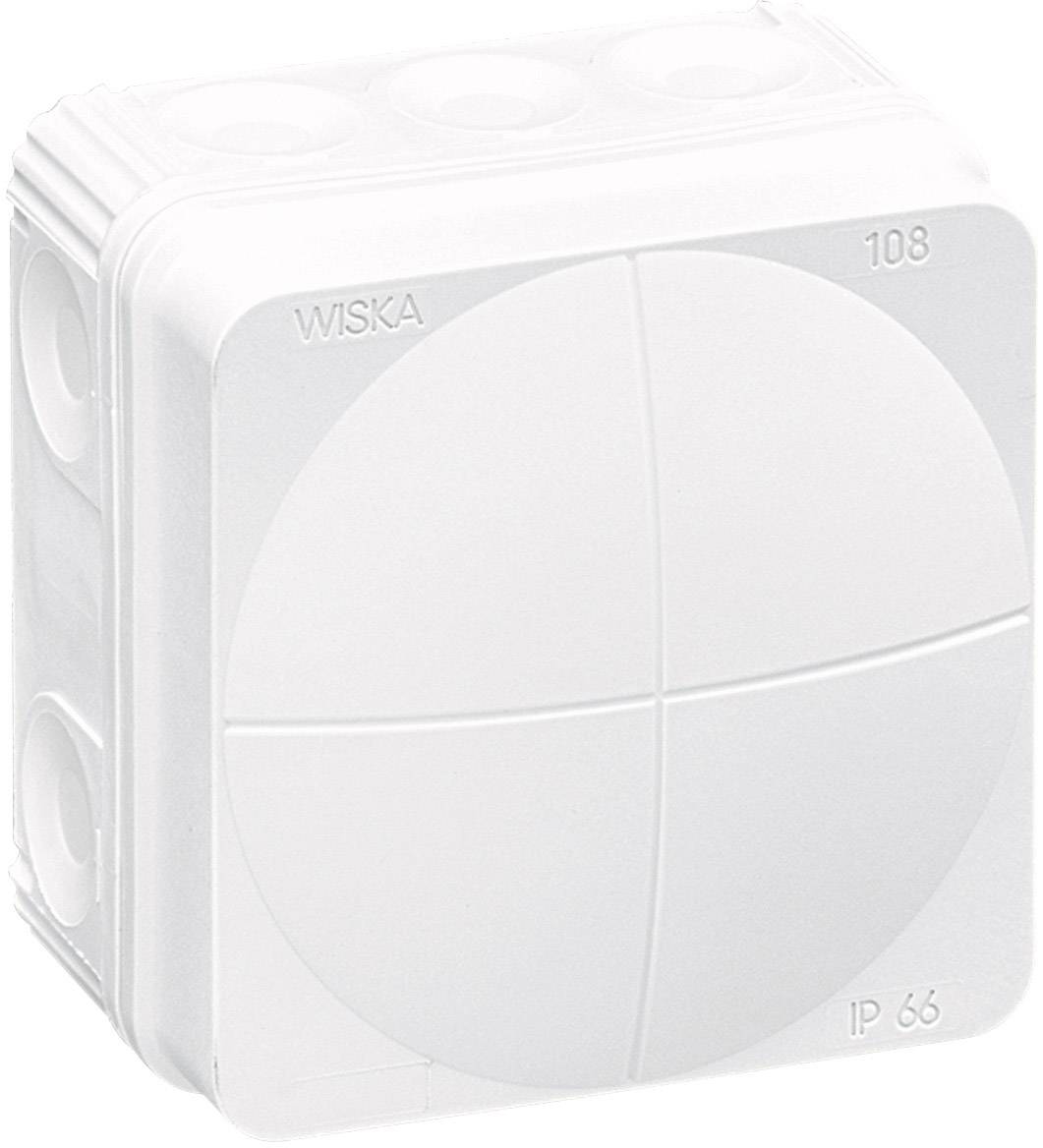 Scatola di giunzione bianca con divisione superficiale rotonda, numero modello 108, IP 66 per alta classe di protezione contro polvere e acqua.