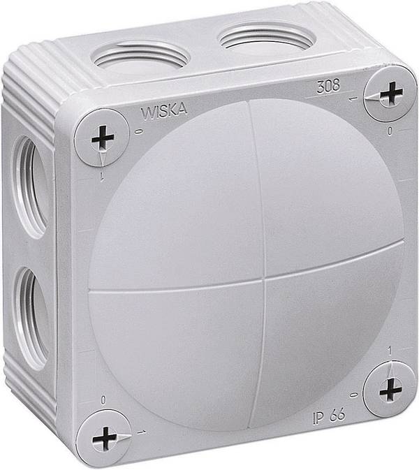 Wiska 10060400 Cassetta di derivazione (L x L x A) 85 x 85 x 51 mm Grigio (RAL 7035) IP66 1 pz.