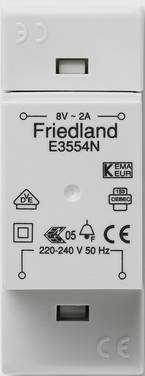 Honeywell Home E3554N Trasformatore per campanello 8 V/AC 2 A