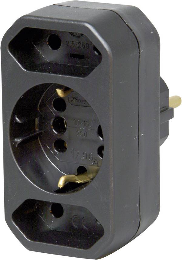 Kopp 179605004 3 scomparti Multipresa Nero