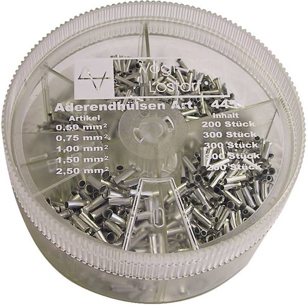 Vogt Verbindungstechnik 625388 Assortimento Capicorda 0.5 mm², 0.75 mm², 1 mm², 1.5 mm², 2.5 mm² Non isolato Metallo 500 pz.
