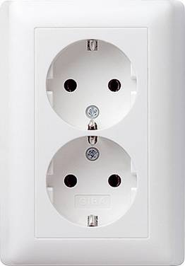 GIRA Interruttore  Frutto Presa doppia System 55, Standard 55, E2, Event, Event Chiara, Event Opaca, Esprit, ClassiX Bianco puro, Opaco 078004 1 pz.