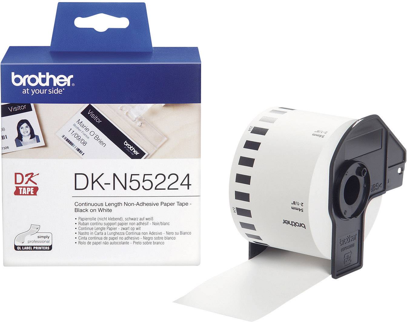DKN Brother dkn55224 rotolo di etichette 54 mm x 30.48 m carta bianco 1 rotoloi non 