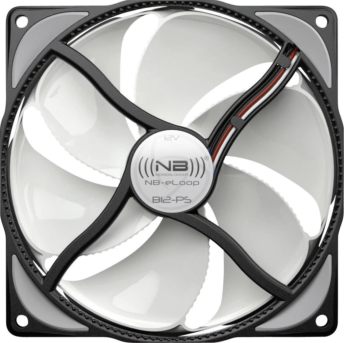 NoiseBlocker NB-eLoop ITR-B12-PS Ventola per PC case Bianco, Nero (L x A x P) 120 x 120 x 25 mm