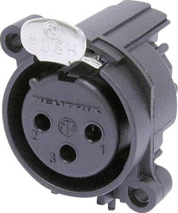 Neutrik NC3FAAH1 Connettore XLR Presa a pannello contatti angolati Numero Poli (num): 3 Nero 1 pz.