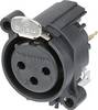 Neutrik NC3FAV1 Connettore XLR Presa a pannello contatti dritti Numero Poli (num): 3 Nero 1 pz.