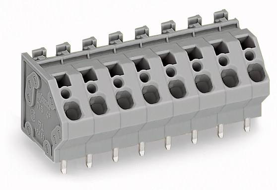 Un connettore grigio multipolare, adatto per connessioni elettriche in dispositivi elettronici.