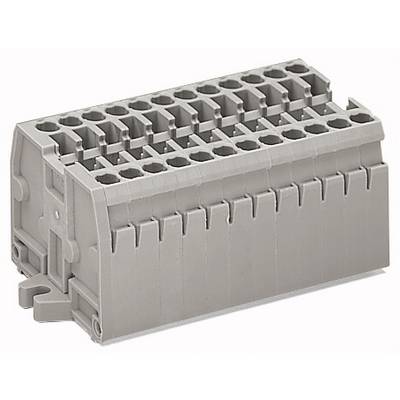 Involucro grigio per connettore multipolare, comunemente utilizzato nelle applicazioni elettriche per collegare cavi all'interno dei quadri elettrici.