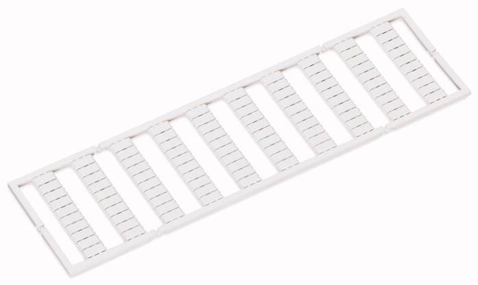Una griglia bianca, rettangolare con traverse simmetriche e parallele. Serve come griglia di ventilazione o elemento decorativo.