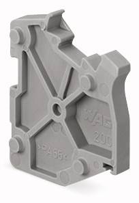 Parte grigia in plastica con rilievi strutturati e marcatura 'PA66'.