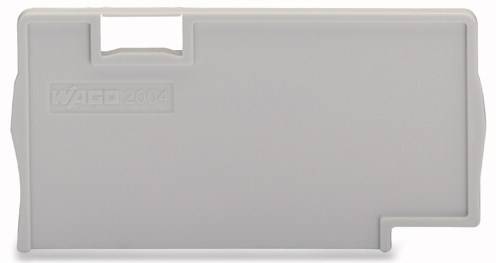 Copertura grigia con la scritta 'WAGO 2004', forma rettangolare. Utilizzata per l'isolamento o la copertura in applicazioni elettriche.