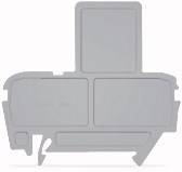 Adattatore grigio per morsetti in plastica con più possibilità di connessione, struttura centrale rettangolare, idoneo per installazioni elettriche.