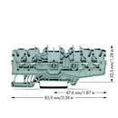 WAGO 2000-2141 Morsetto passante 3.50 mm A molla Attribuzione: L Grigio 50 pz. Bulk