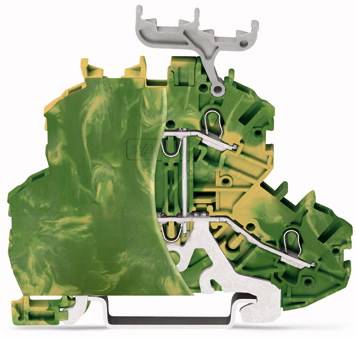 WAGO 2000-2207/099-000 Morsetto doppio di protezione 4.20 mm A molla Attribuzione: Terre Verde, Giallo 50 pz. Pezzo